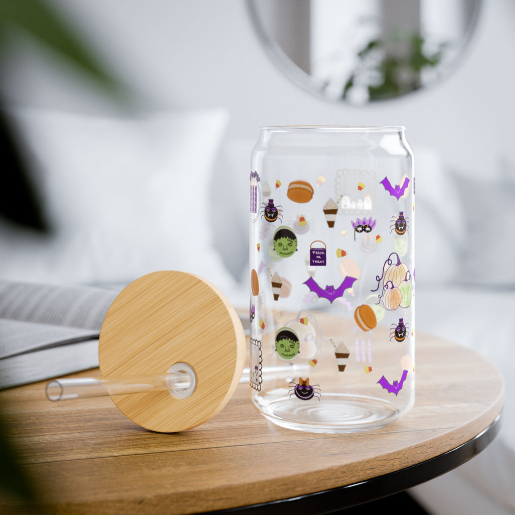 Halloween themed glass sippingcan