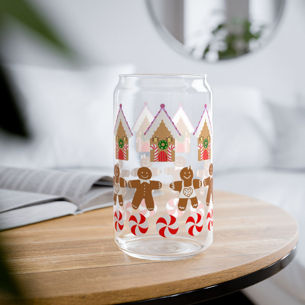 Gingerbread Houses and Cookies Sipper Glass