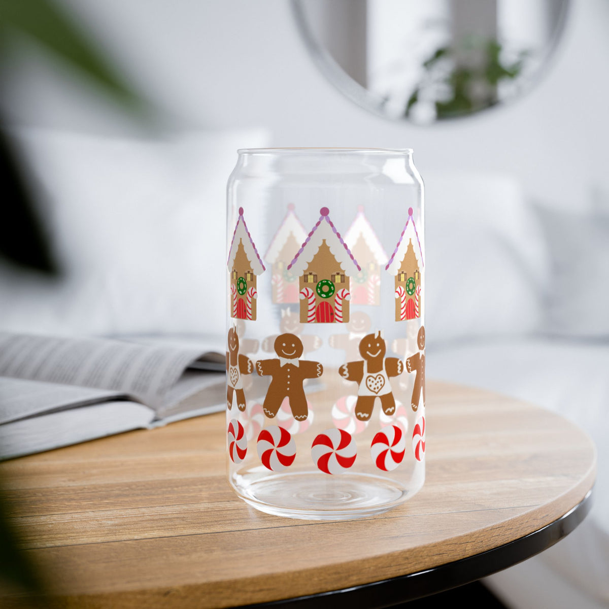 Gingerbread Houses and Cookies Sipper Glass
