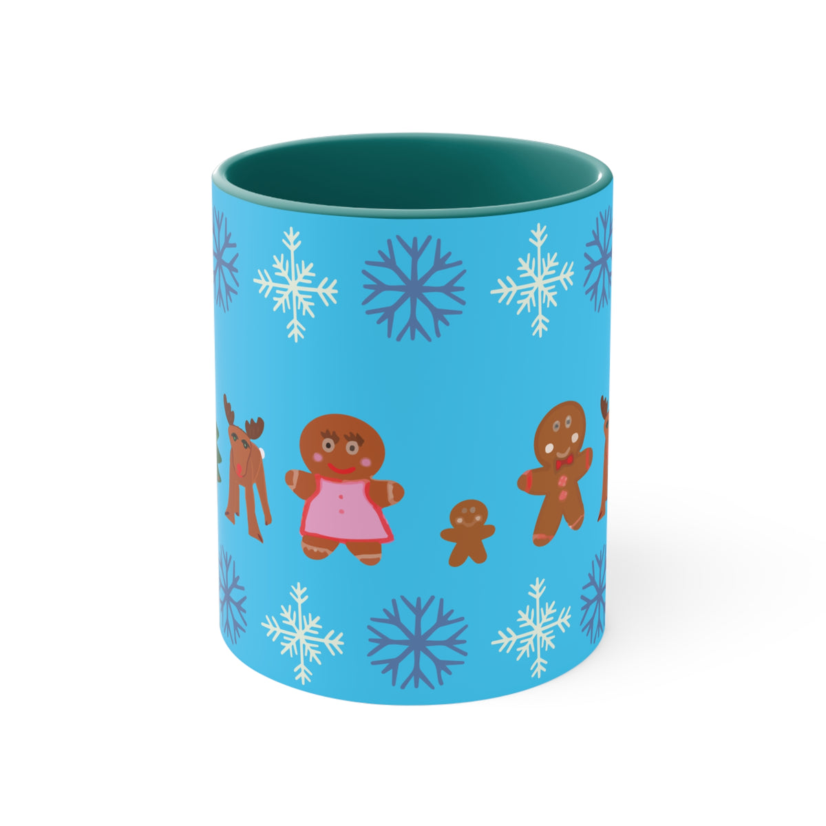 Gingerbread Family and Snowflake Holiday Mug