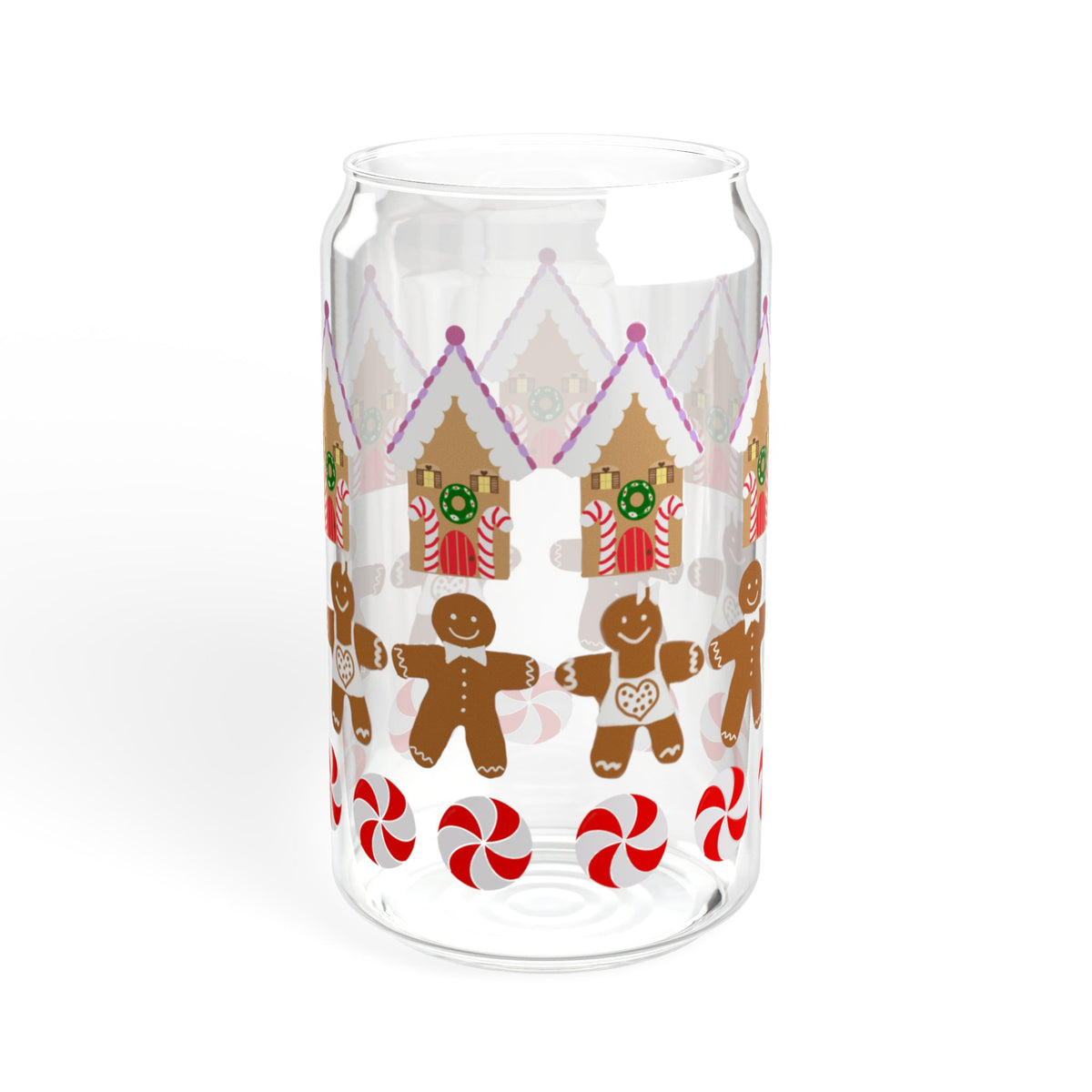 Gingerbread Houses and Cookies Sipper Glass