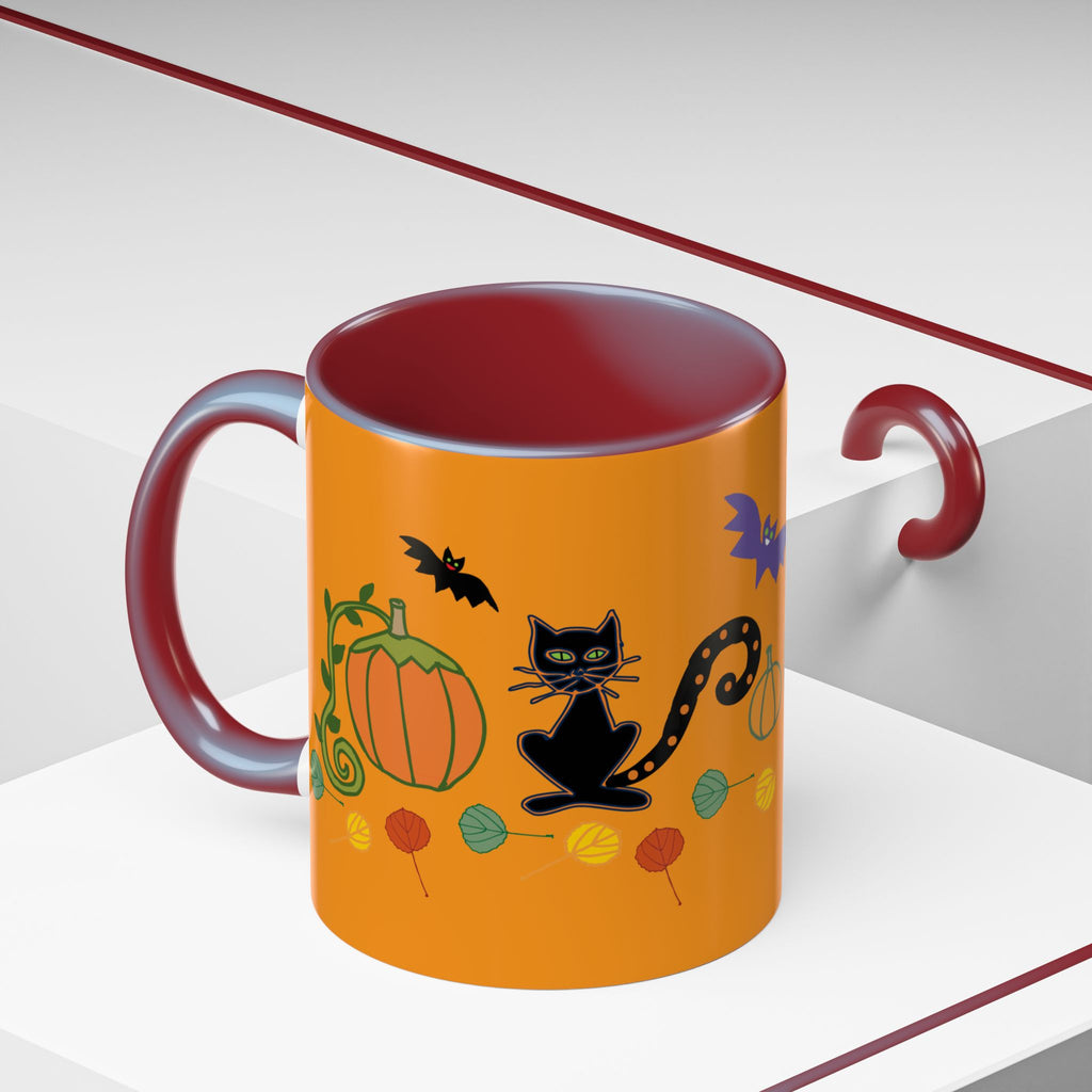 Halloween Cat & Pumpkin Coffee Mug | Spooky Vibes, Black Cat Gift, Fall Decor, Autumn Cup, Halloween Kitchenware