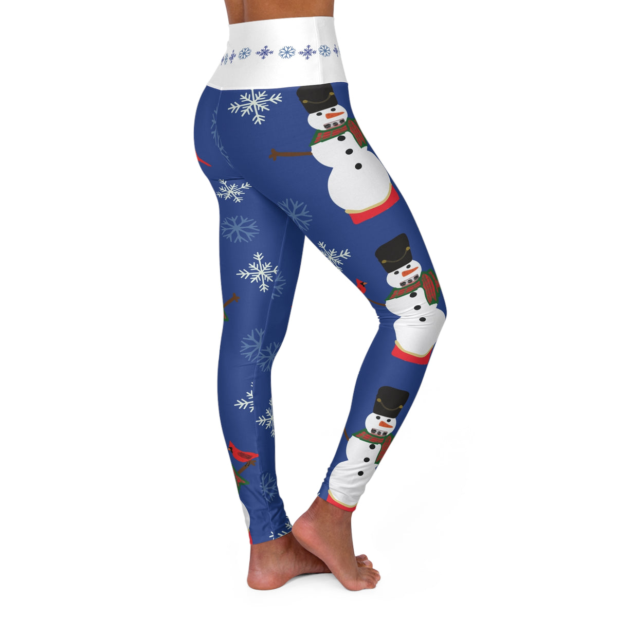 Snowman and Cardinals Leggings | High Waisted Yoga Leggings