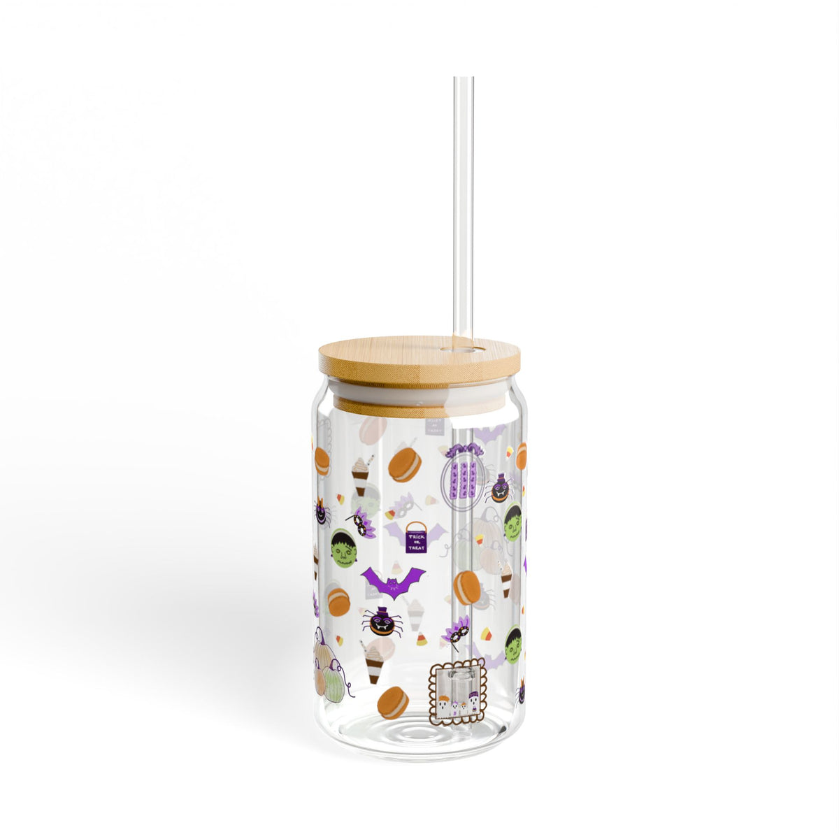 Halloween themed glass sippingcan