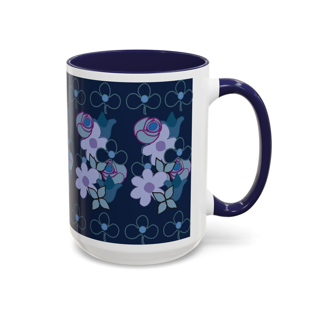 Floral Accent Coffee Mug, Elegant Tea Cup, Gift for Her, Rose Design Mug, Home Decor Coffee Cup, Birthday Present, Flower Lover Gift