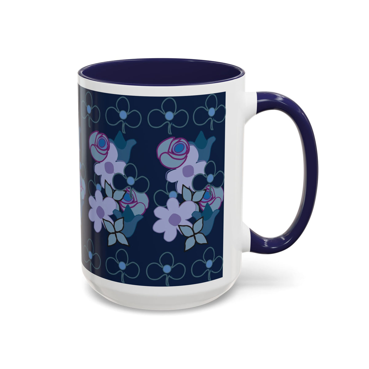 Floral Accent Coffee Mug, Elegant Tea Cup, Gift for Her, Rose Design Mug, Home Decor Coffee Cup, Birthday Present, Flower Lover Gift