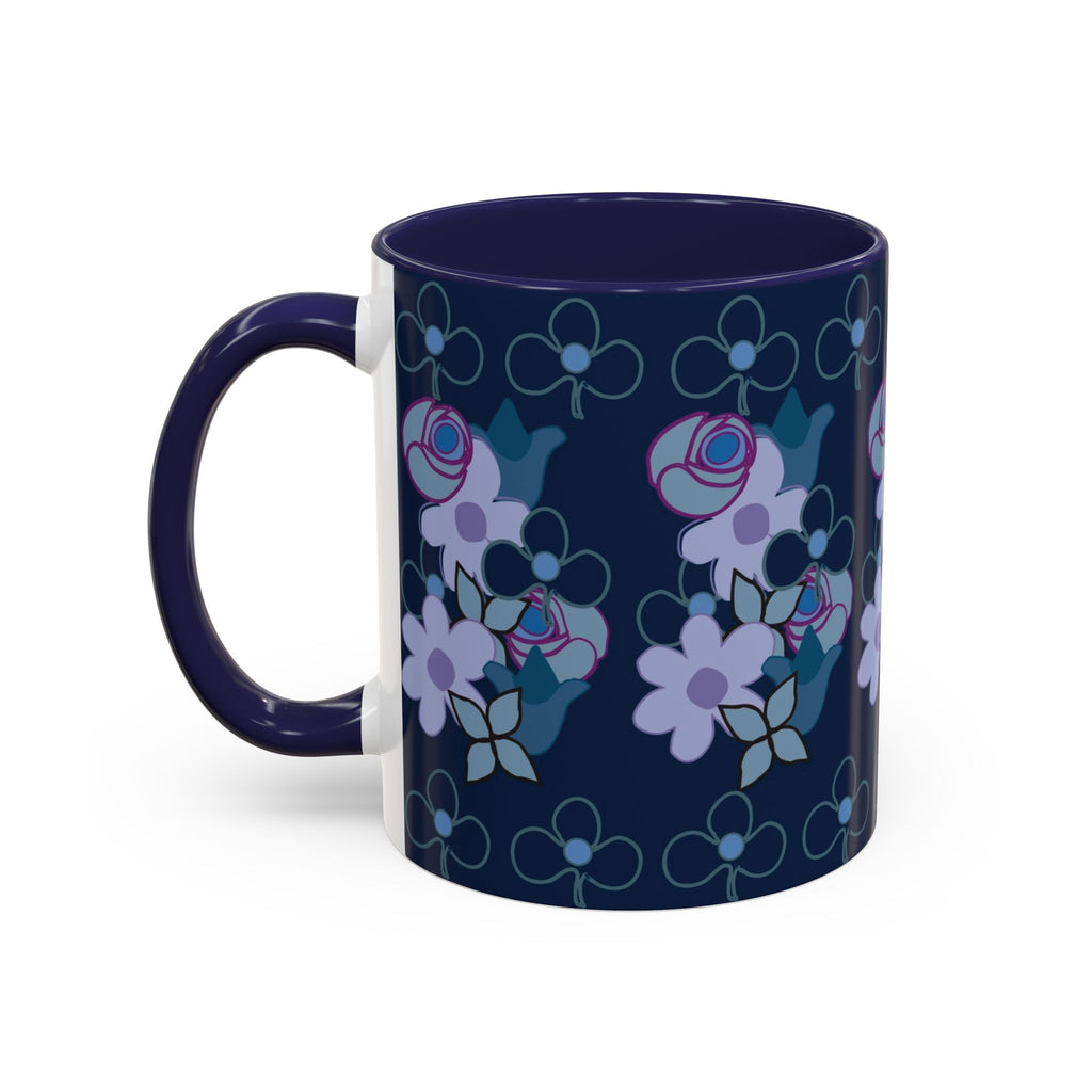 Floral Accent Coffee Mug, Elegant Tea Cup, Gift for Her, Rose Design Mug, Home Decor Coffee Cup, Birthday Present, Flower Lover Gift