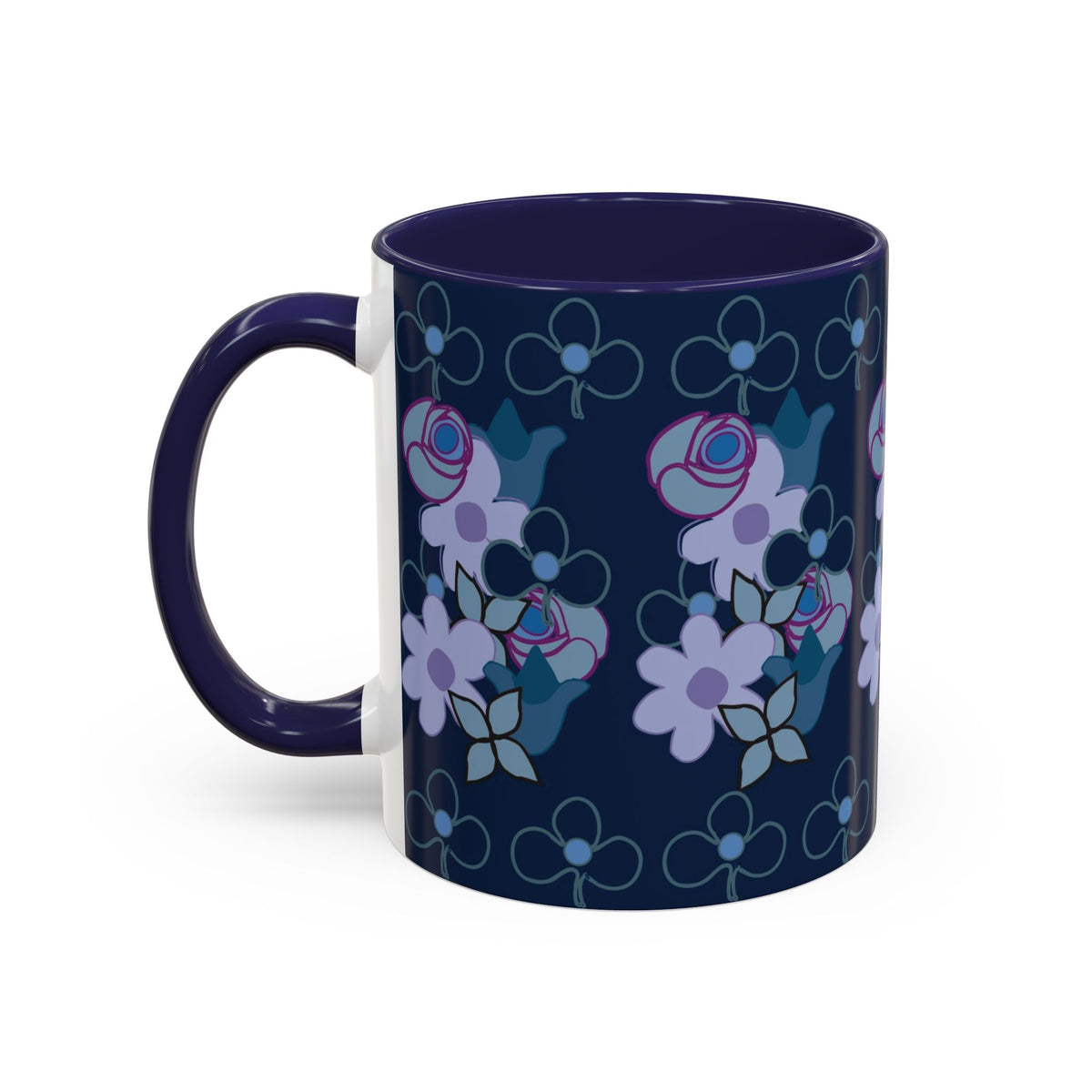 Floral Accent Coffee Mug, Elegant Tea Cup, Gift for Her, Rose Design Mug, Home Decor Coffee Cup, Birthday Present, Flower Lover Gift