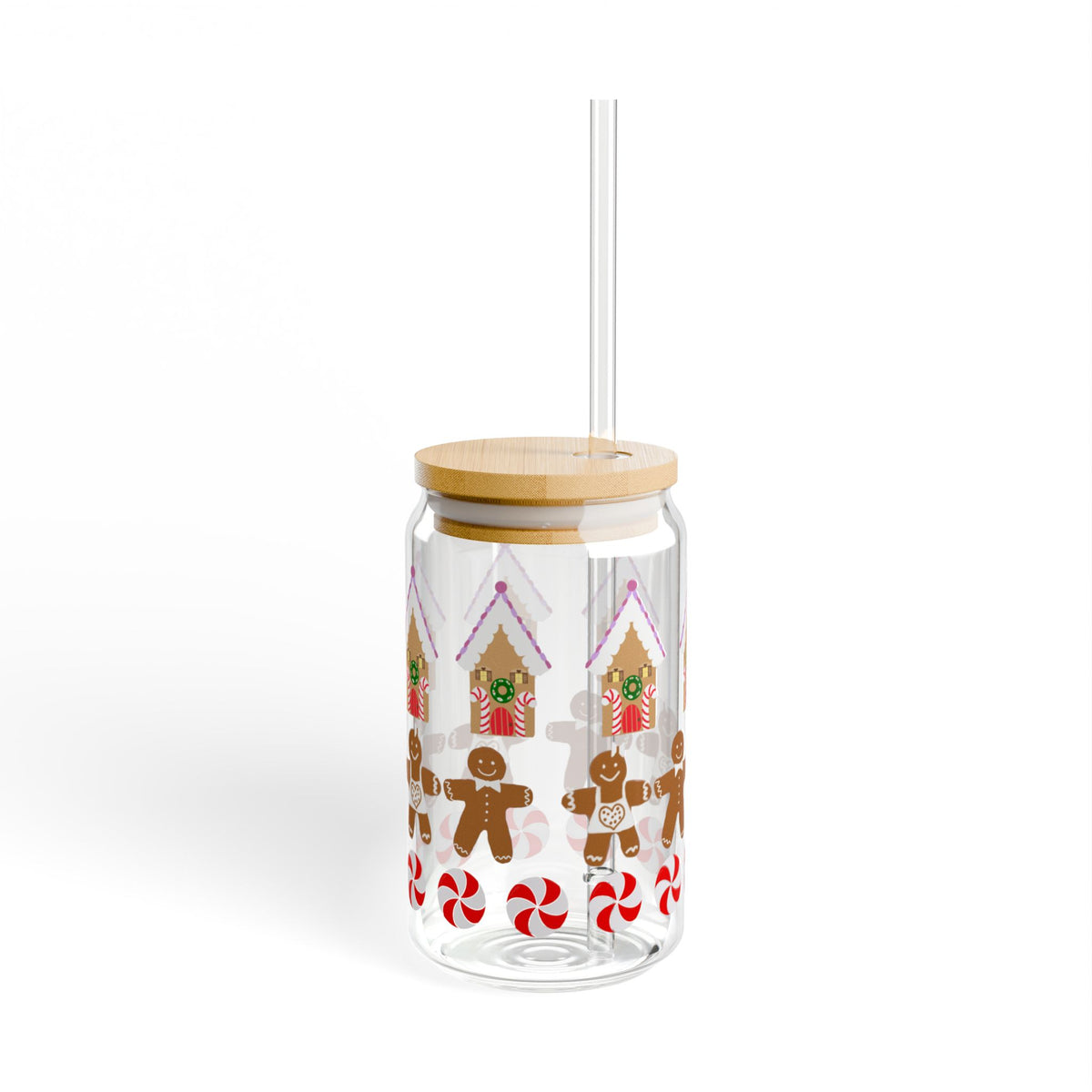 Gingerbread Houses and Cookies Sipper Glass