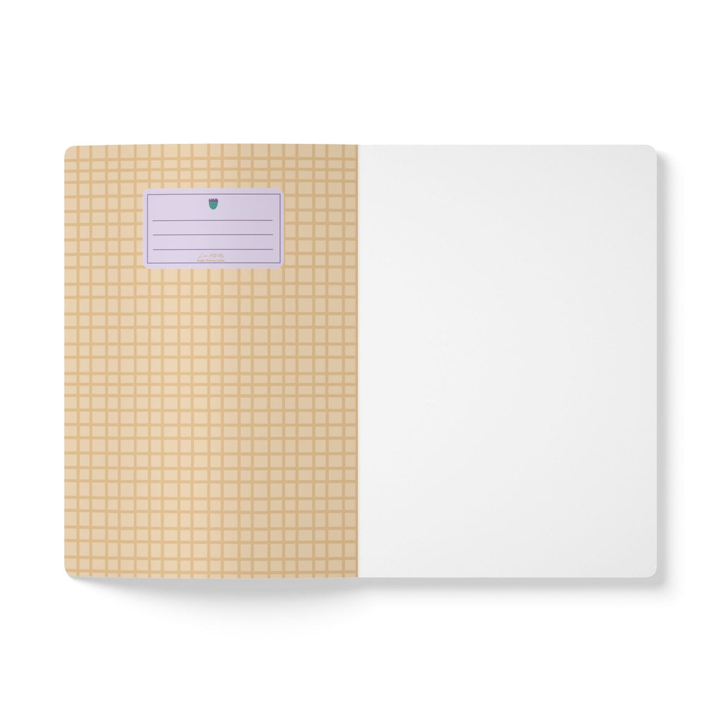 Funky Floral Pattern Journal softcover notebook | Boho Flower Grid