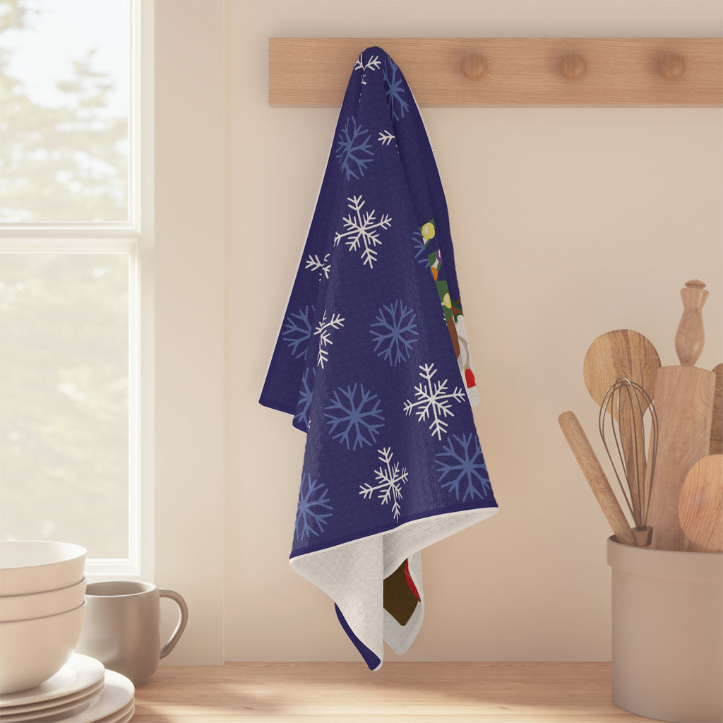 Snowman-Ski Holiday Hand Designed Tea Towel