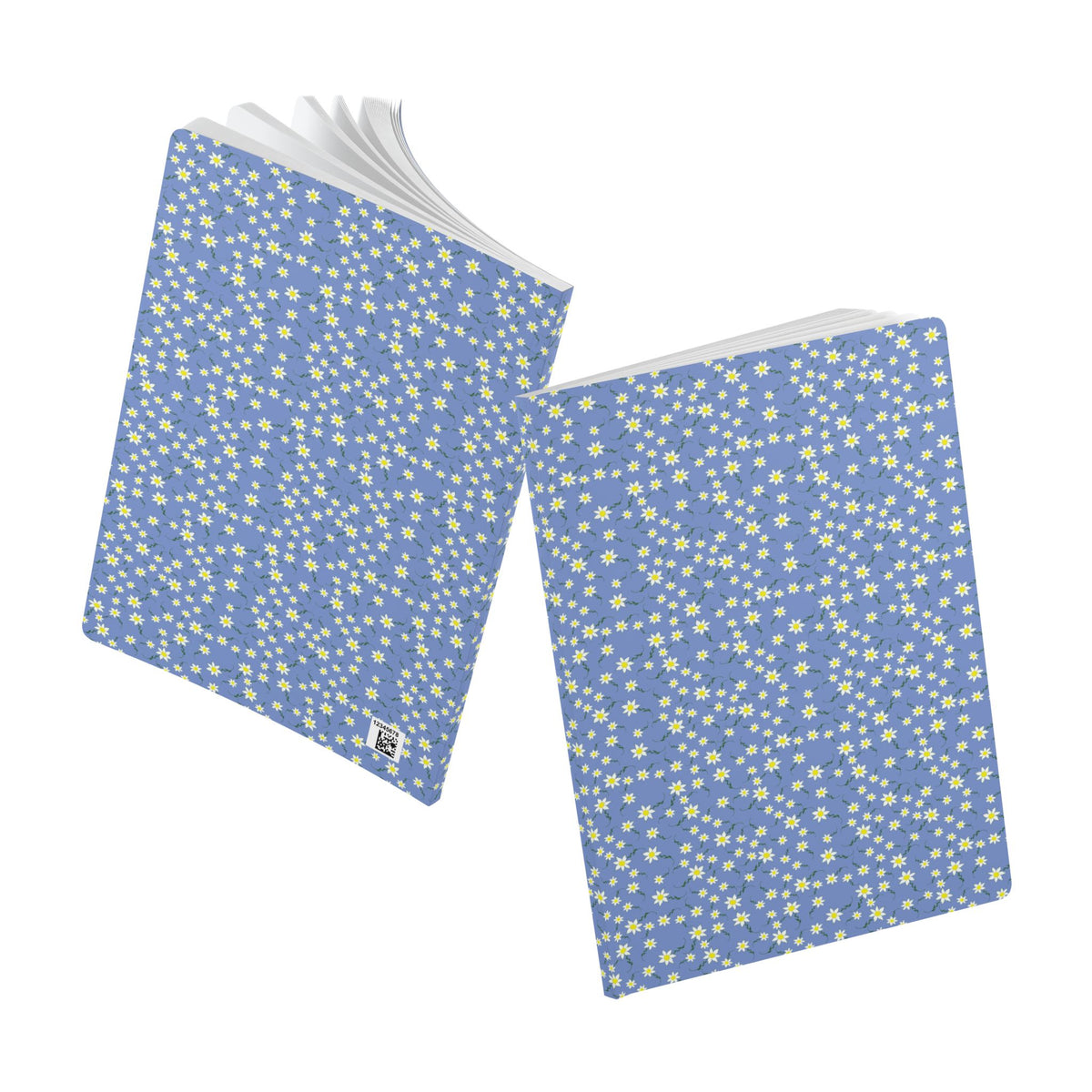 Blue Daisy Pattern Journal Softcover Notebook | Floral Pocket Notebook