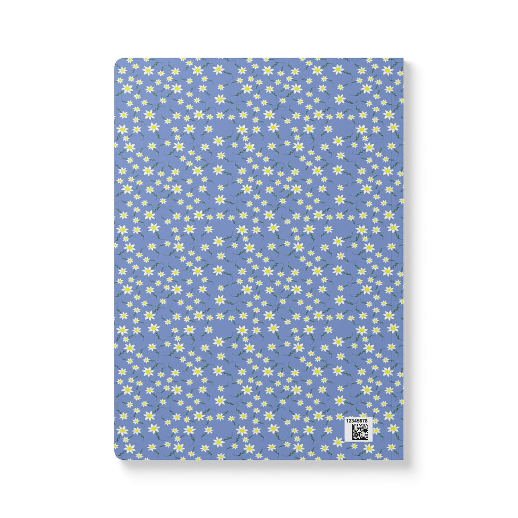Blue Daisy Pattern Journal Softcover Notebook | Floral Pocket Notebook