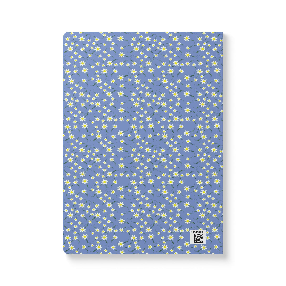 Blue Daisy Pattern Journal Softcover Notebook | Floral Pocket Notebook