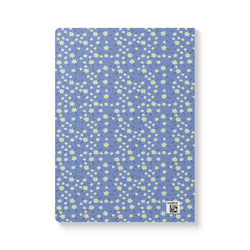 Blue Daisy Pattern Journal Softcover Notebook | Floral Pocket Notebook