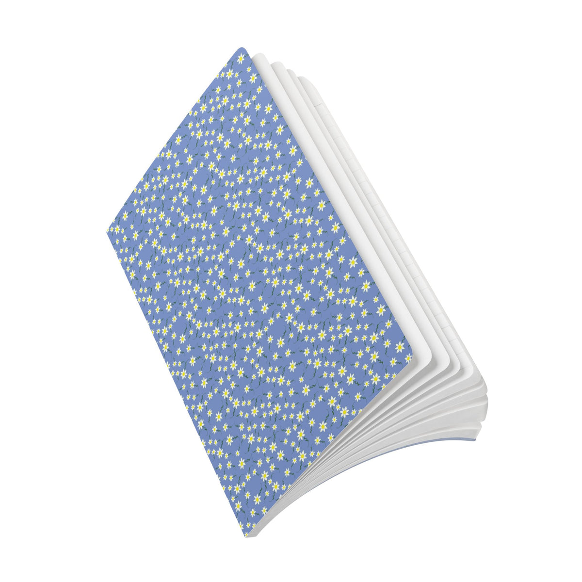 Blue Daisy Pattern Journal Softcover Notebook | Floral Pocket Notebook