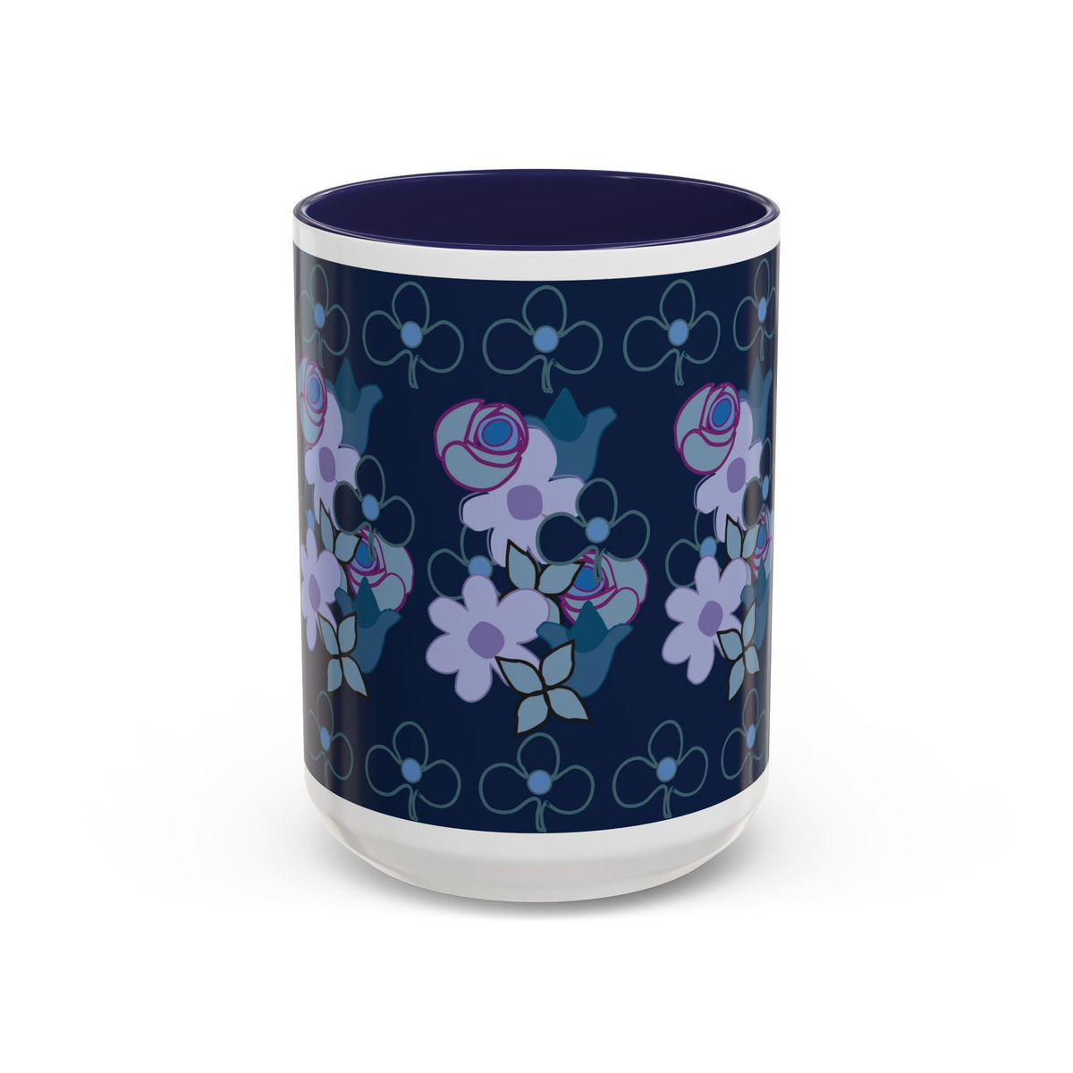 Floral Accent Coffee Mug, Elegant Tea Cup, Gift for Her, Rose Design Mug, Home Decor Coffee Cup, Birthday Present, Flower Lover Gift