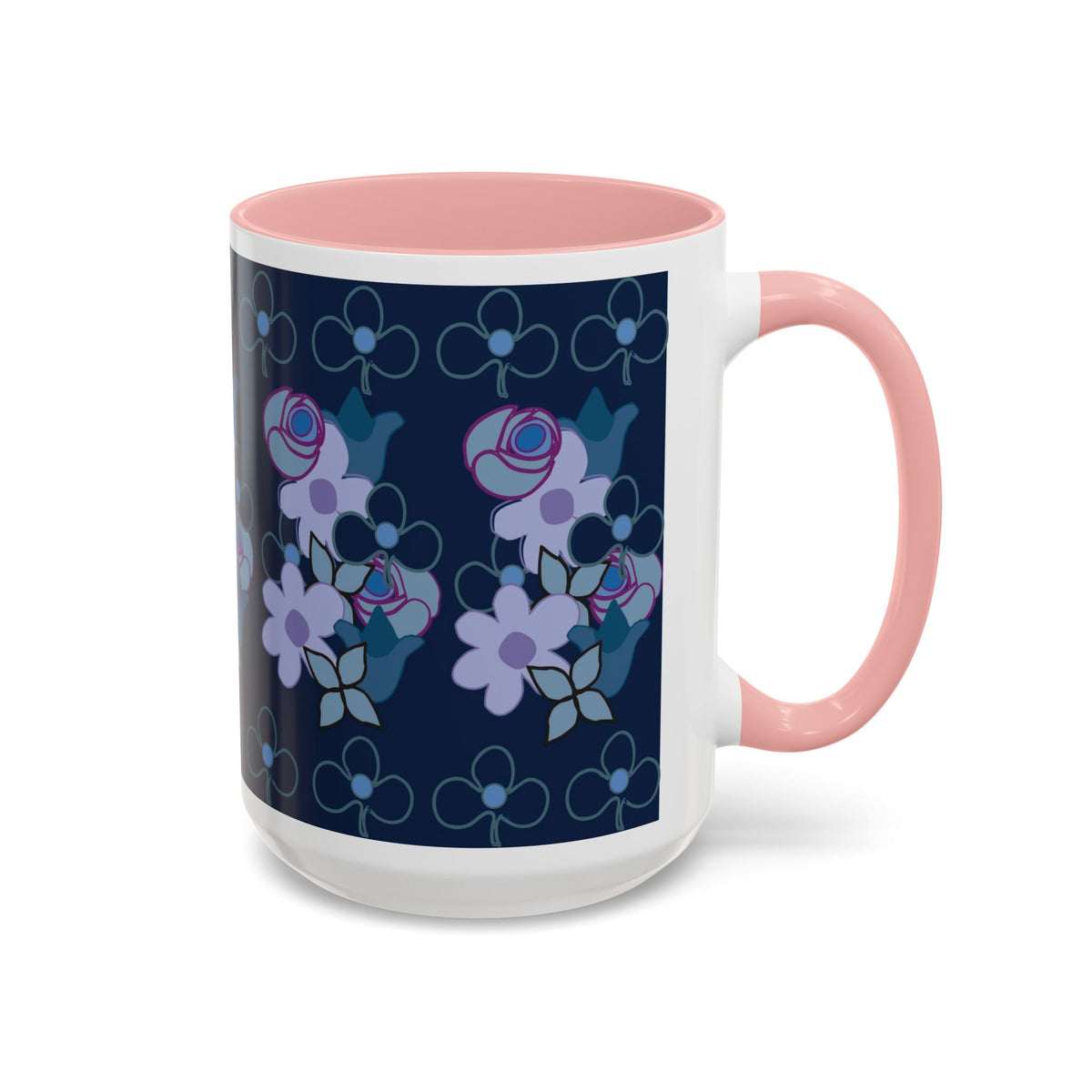 Floral Accent Coffee Mug, Elegant Tea Cup, Gift for Her, Rose Design Mug, Home Decor Coffee Cup, Birthday Present, Flower Lover Gift