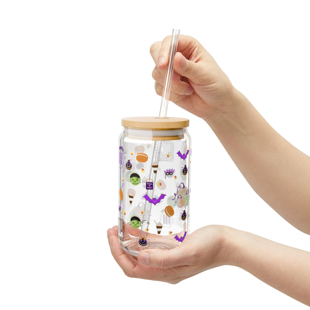 Halloween themed glass sippingcan