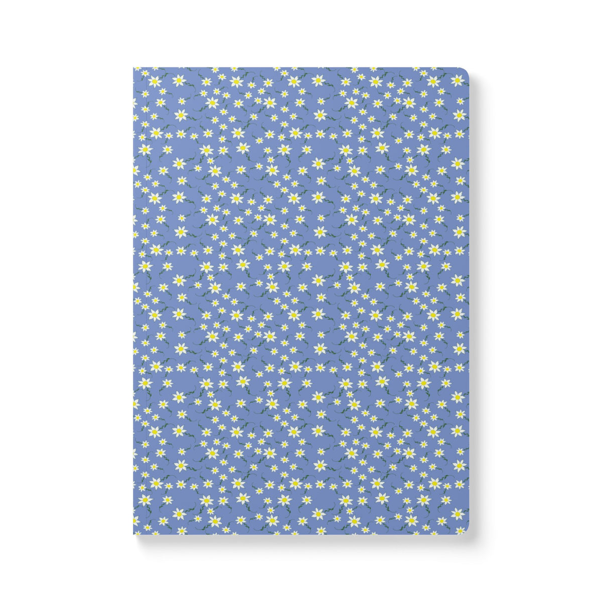 Blue Daisy Pattern Journal Softcover Notebook | Floral Pocket Notebook