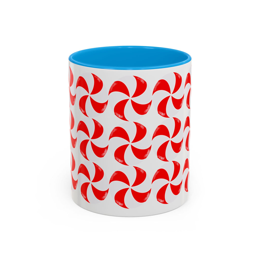 Red Peppermint Swirl Pattern Mug | Ceramic Coffee Cup