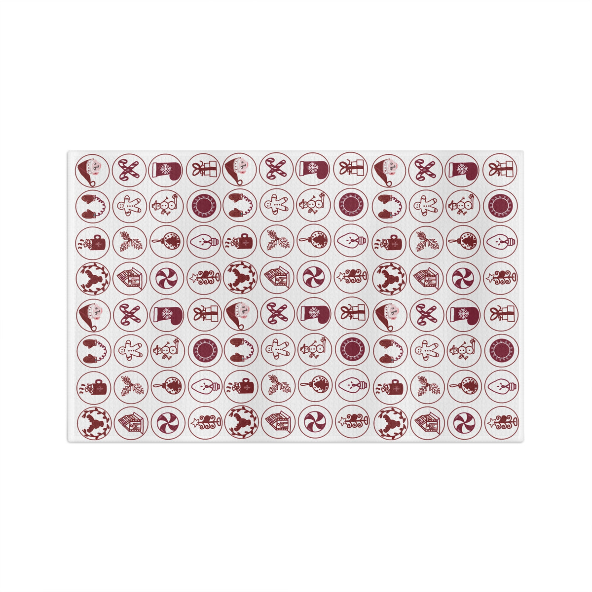 Vintage Red Holiday Motif Hand Designed Kitchen Microfiber Tea Towel
