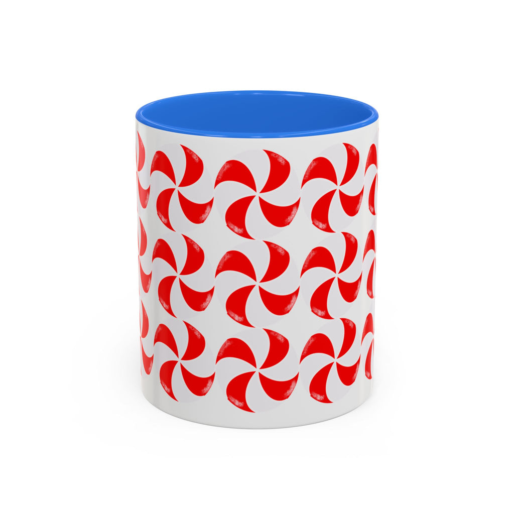 Red Peppermint Swirl Pattern Mug | Ceramic Coffee Cup