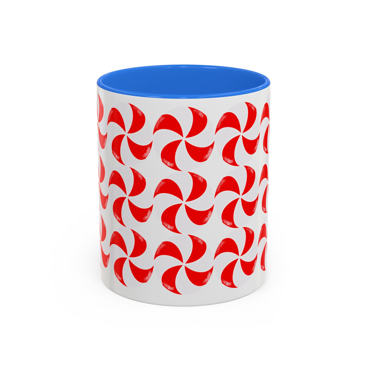 Red Peppermint Swirl Pattern Mug | Ceramic Coffee Cup