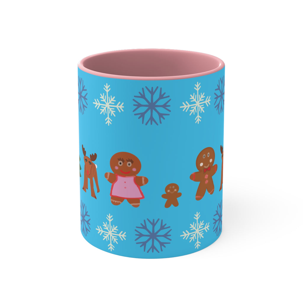 Gingerbread Family and Snowflake Holiday Mug