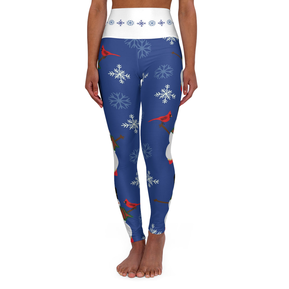 Snowman and Cardinals Leggings | High Waisted Yoga Leggings
