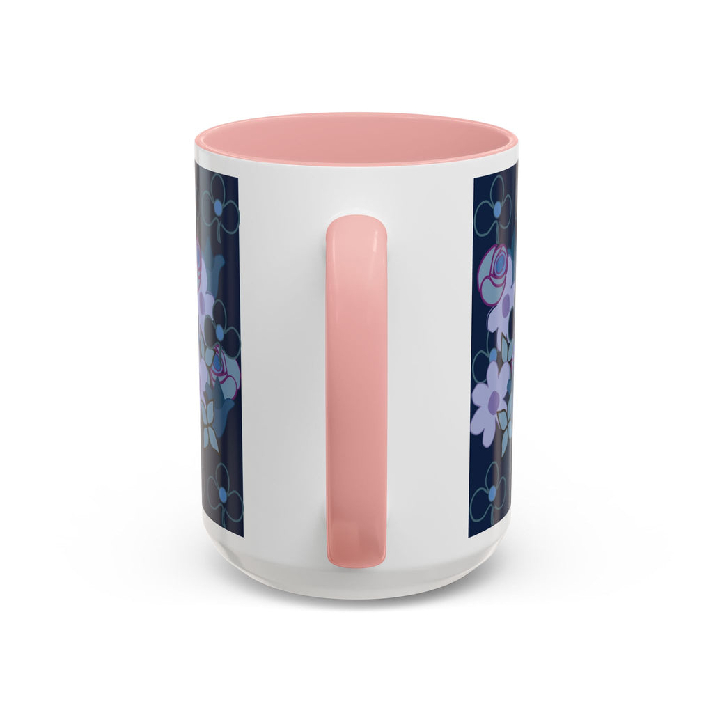 Floral Accent Coffee Mug, Elegant Tea Cup, Gift for Her, Rose Design Mug, Home Decor Coffee Cup, Birthday Present, Flower Lover Gift