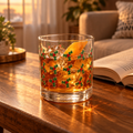 Holly Berry Pattern Rocks Glass, 10oz