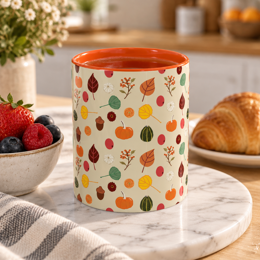 Autumn Pumpkins and Leaves Mug