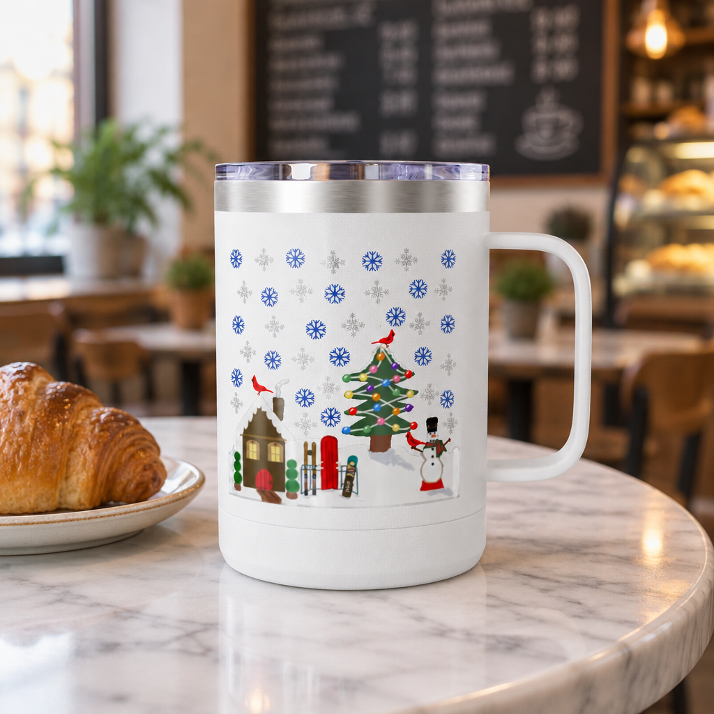 Travel Holiday themed Coffee Mug Tumbler, 15oz