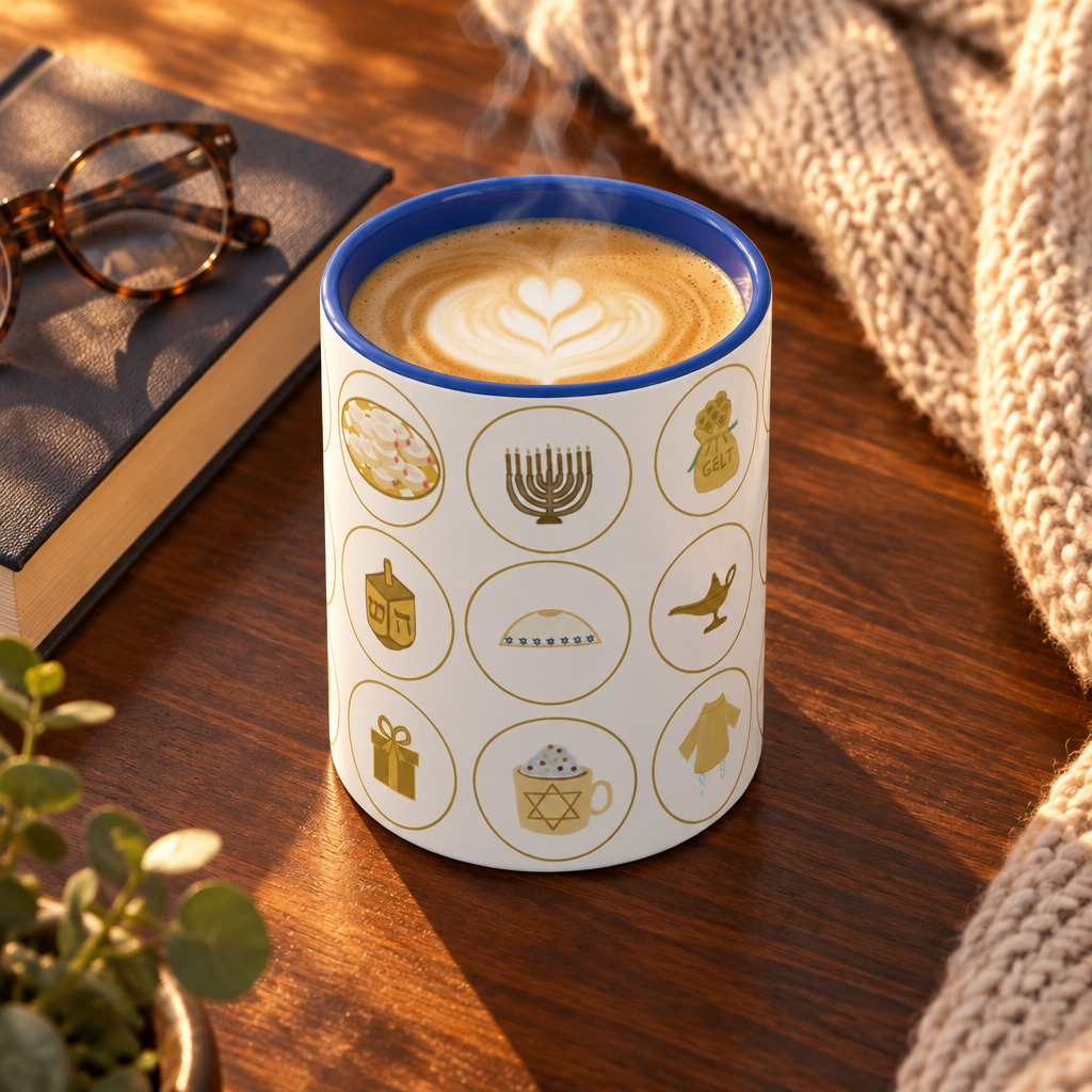 Chanukah themed mug.