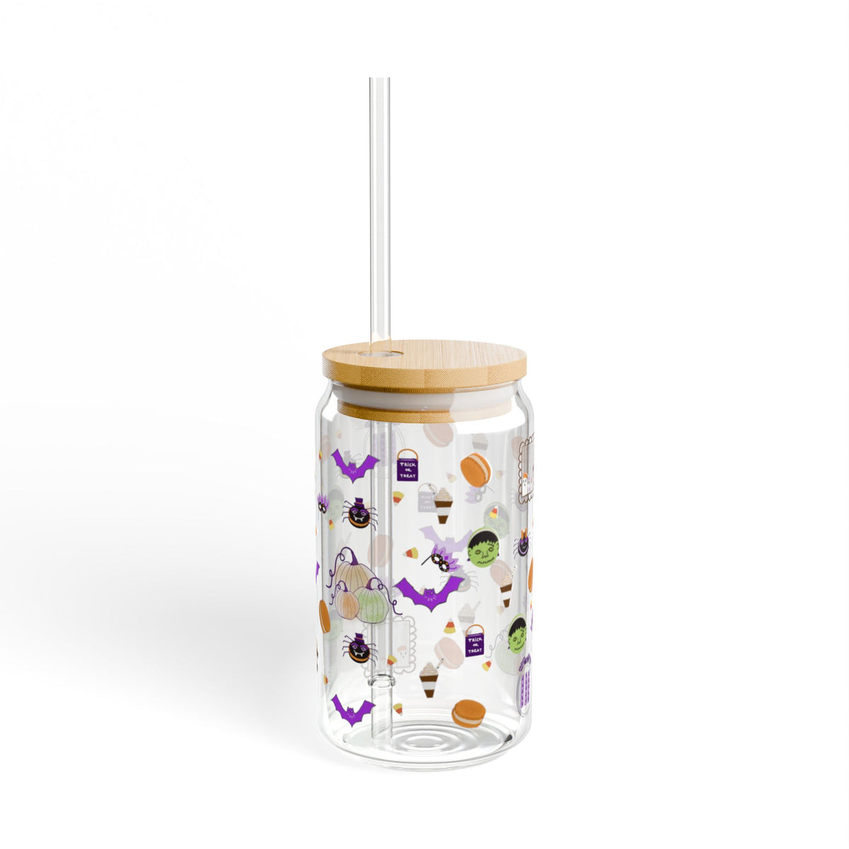 Halloween themed glass sippingcan