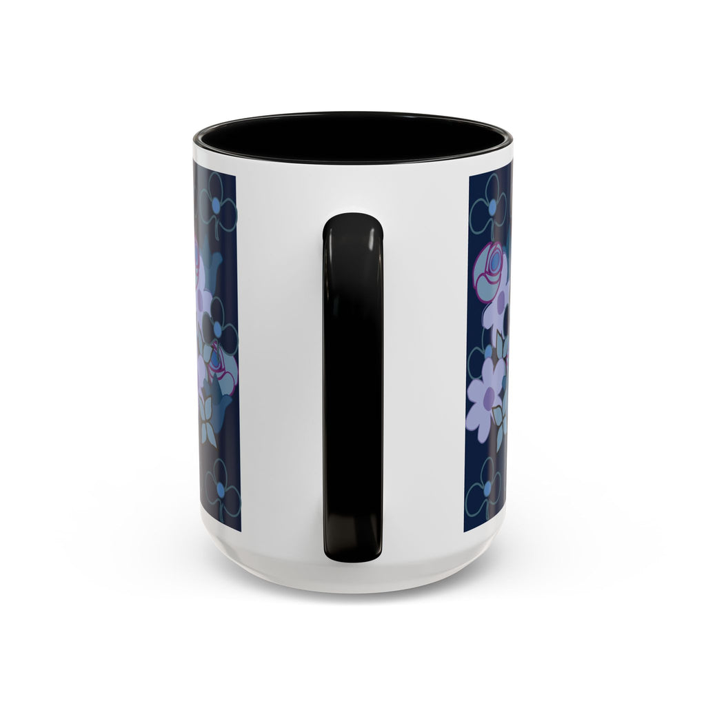 Floral Accent Coffee Mug, Elegant Tea Cup, Gift for Her, Rose Design Mug, Home Decor Coffee Cup, Birthday Present, Flower Lover Gift