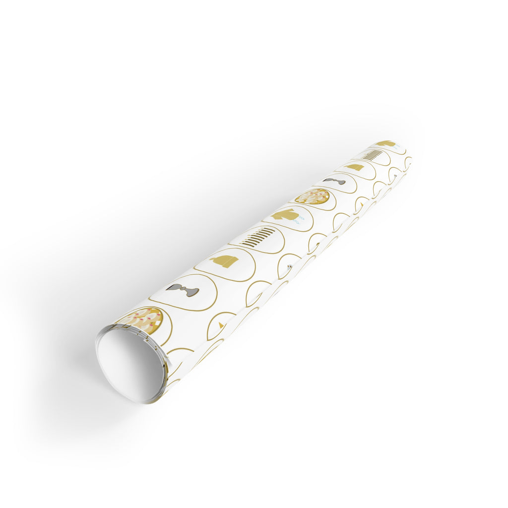 Chanukah Gift Wrapping Paper Roll – Elegant Gold Celebration motif patterns