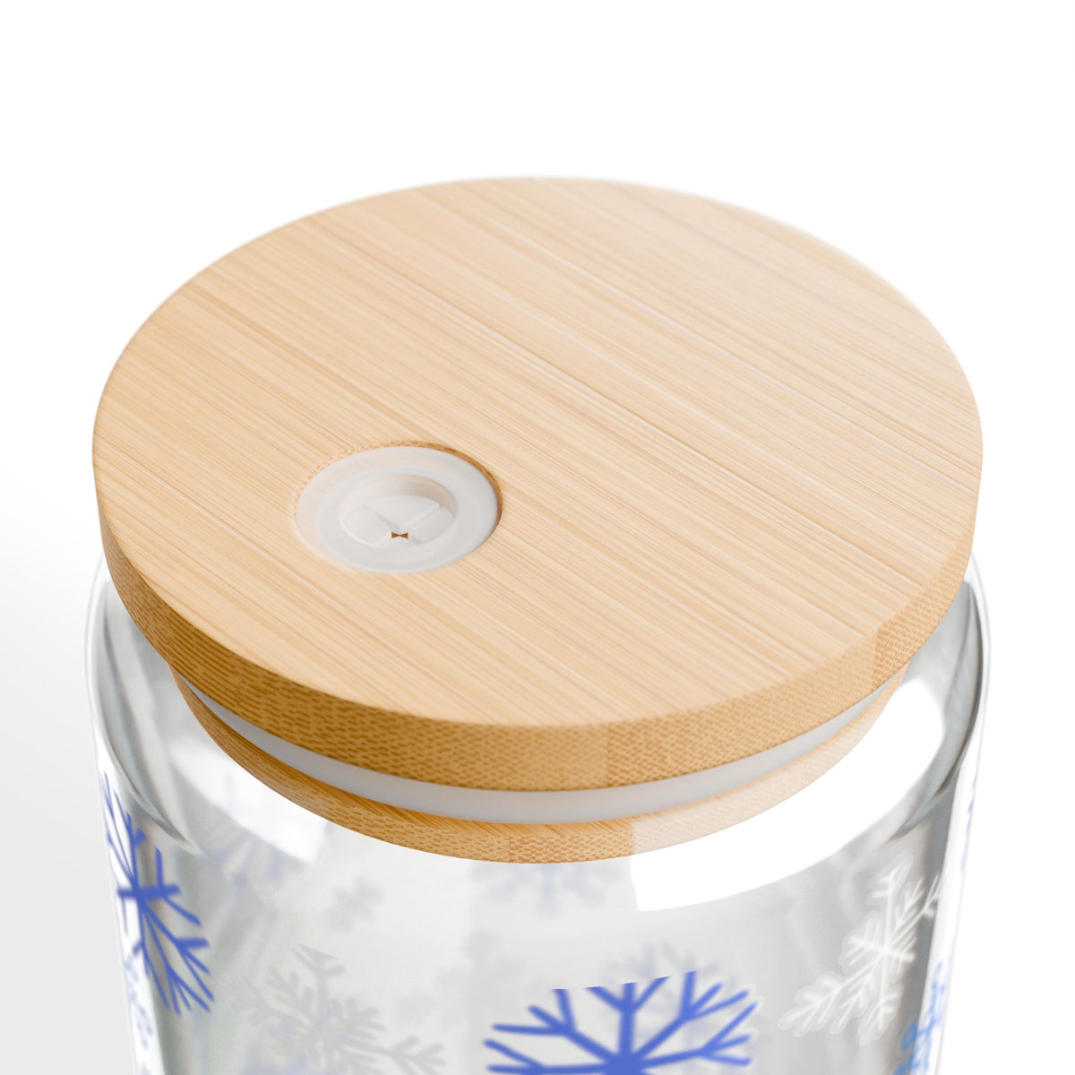 Snowflake glass sipping can  16oz