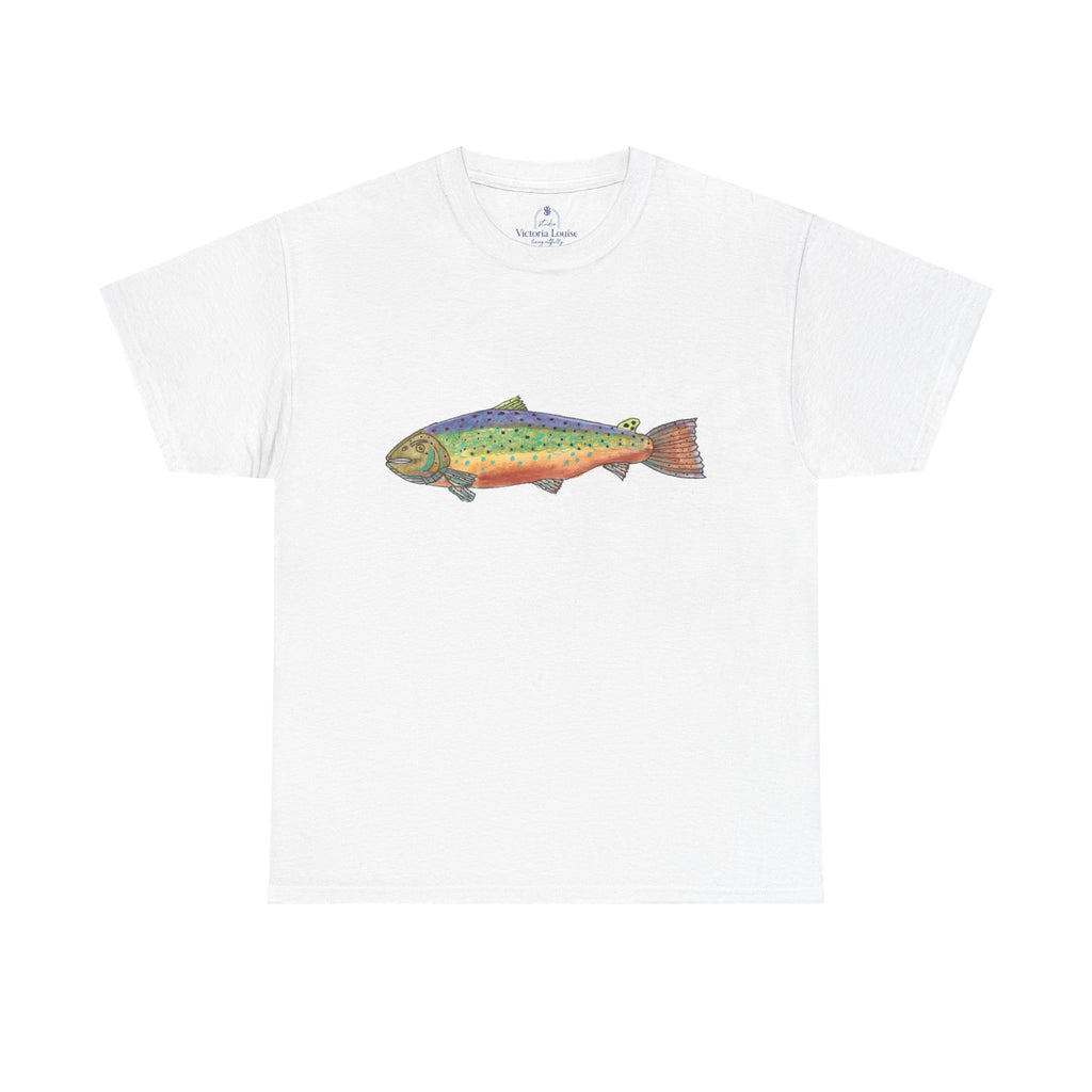 Personalizable Rainbow Trout T-Shirt Hand painted design Angler Shirt /personizable