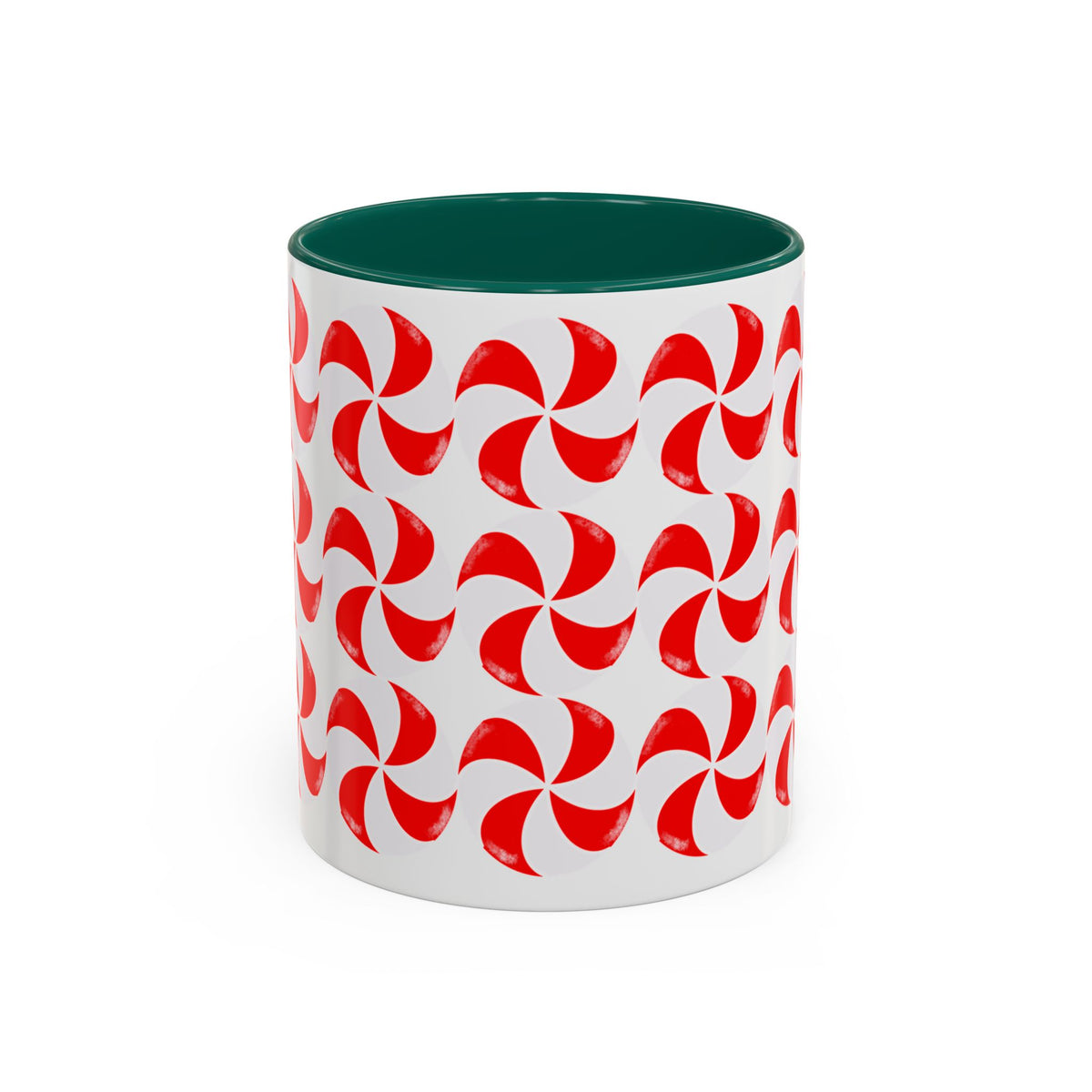 Red Peppermint Swirl Pattern Mug | Ceramic Coffee Cup