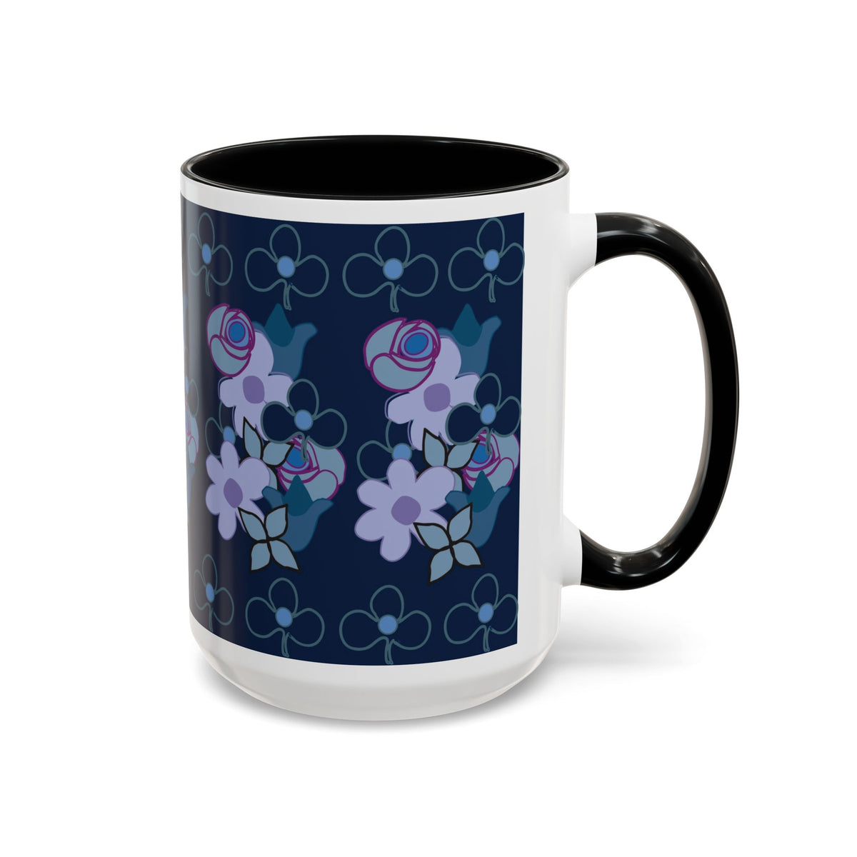 Floral Accent Coffee Mug, Elegant Tea Cup, Gift for Her, Rose Design Mug, Home Decor Coffee Cup, Birthday Present, Flower Lover Gift