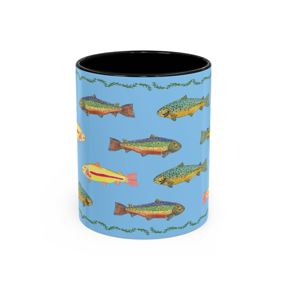 Rainbow Trout Pattern Mug | Accent Coffee Mug