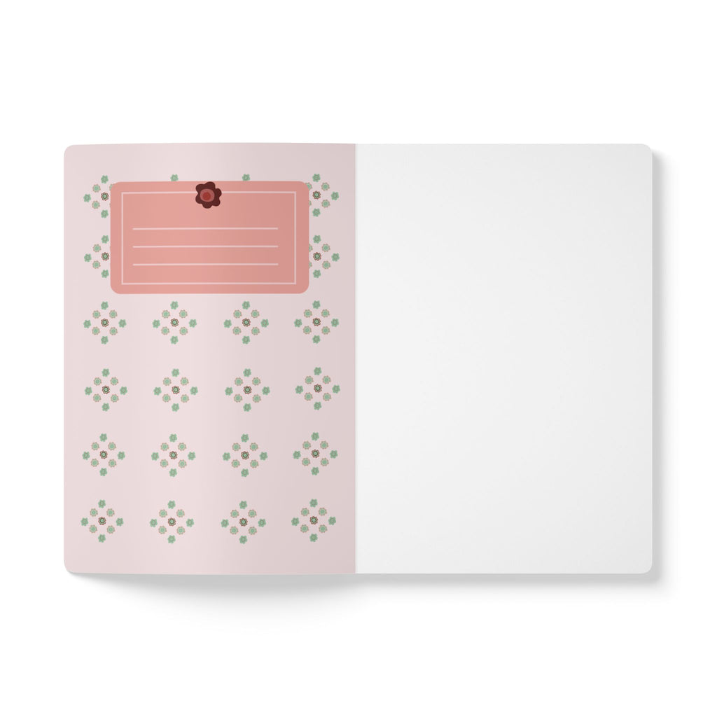 Pink Floral Pattern Softcover Journal | Rose Motif Notebook
