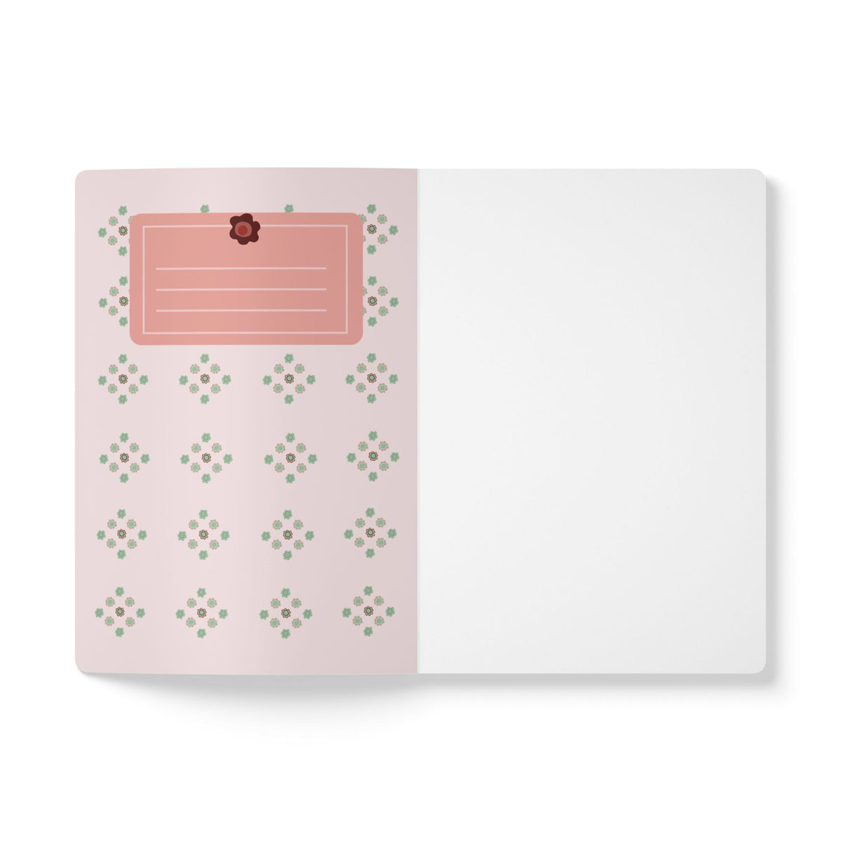 Pink Floral Pattern Softcover Journal | Rose Motif Notebook