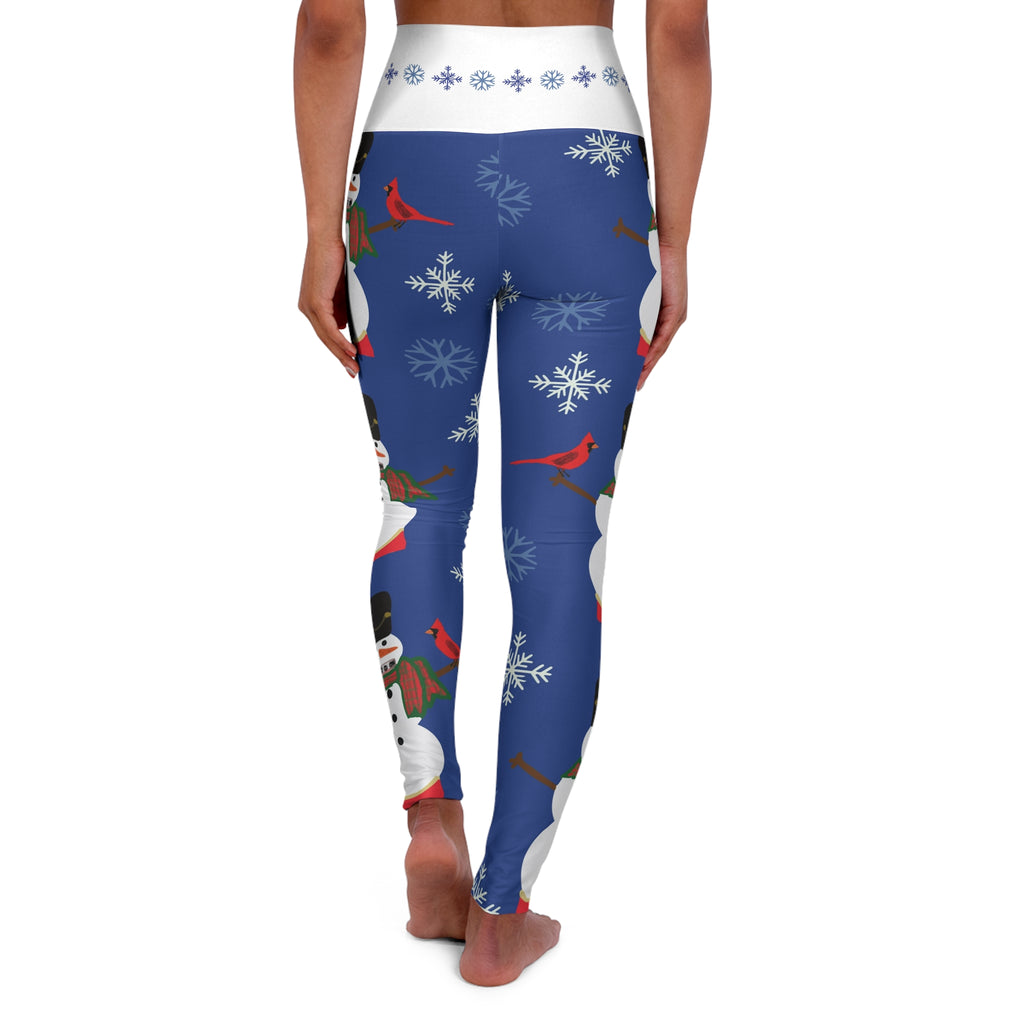 Snowman and Cardinals Leggings | High Waisted Yoga Leggings