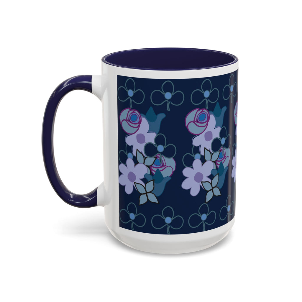 Floral Accent Coffee Mug, Elegant Tea Cup, Gift for Her, Rose Design Mug, Home Decor Coffee Cup, Birthday Present, Flower Lover Gift
