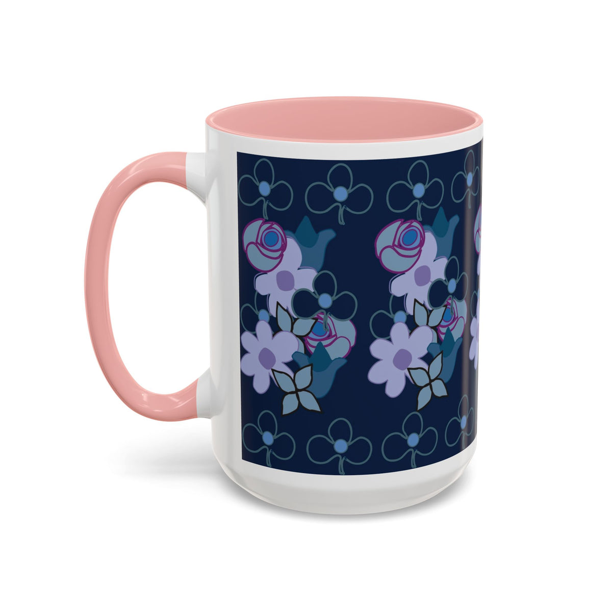 Floral Accent Coffee Mug, Elegant Tea Cup, Gift for Her, Rose Design Mug, Home Decor Coffee Cup, Birthday Present, Flower Lover Gift