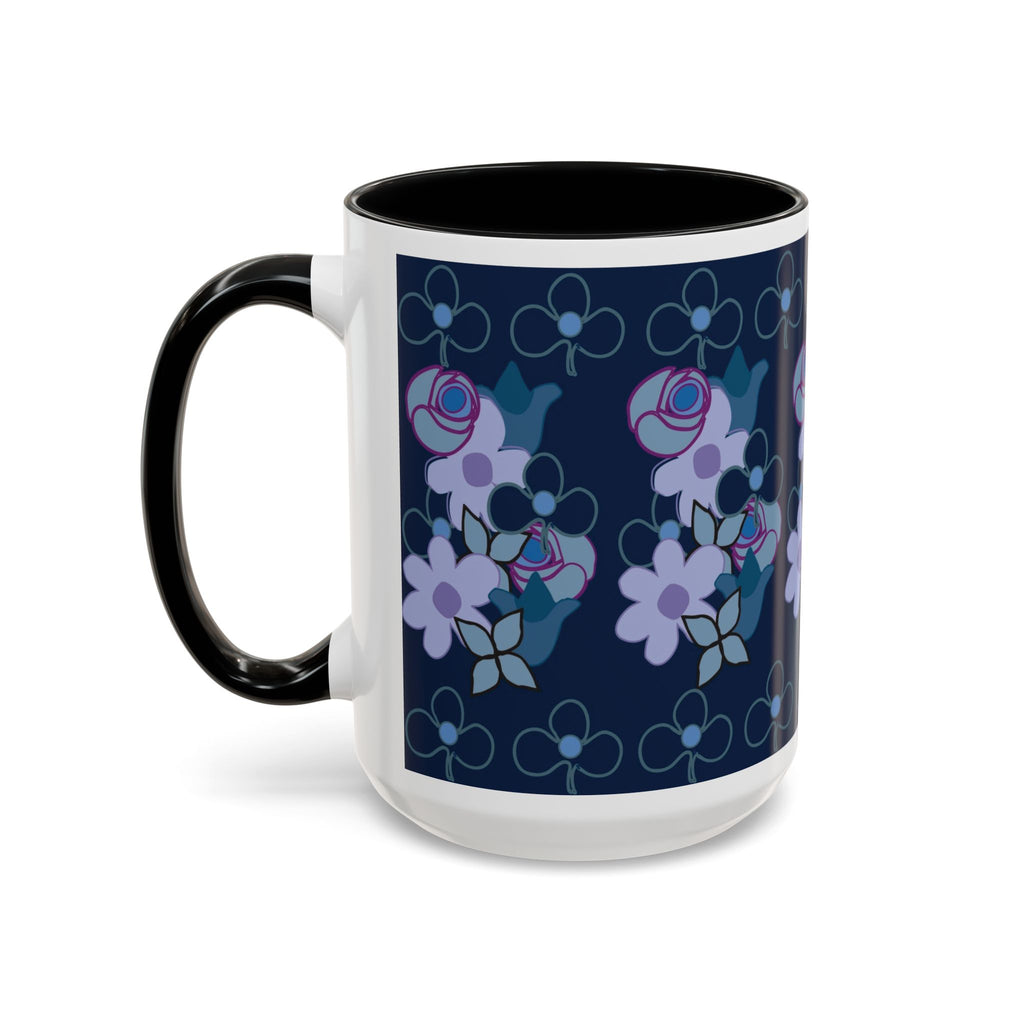 Floral Accent Coffee Mug, Elegant Tea Cup, Gift for Her, Rose Design Mug, Home Decor Coffee Cup, Birthday Present, Flower Lover Gift
