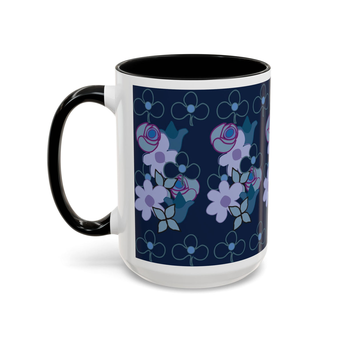 Floral Accent Coffee Mug, Elegant Tea Cup, Gift for Her, Rose Design Mug, Home Decor Coffee Cup, Birthday Present, Flower Lover Gift